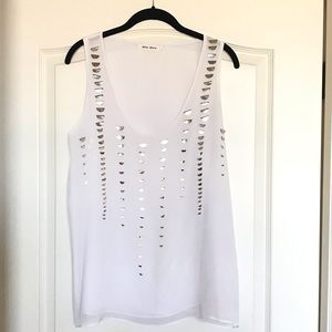 Olive Olivia 100% Silk Embellished Tank
